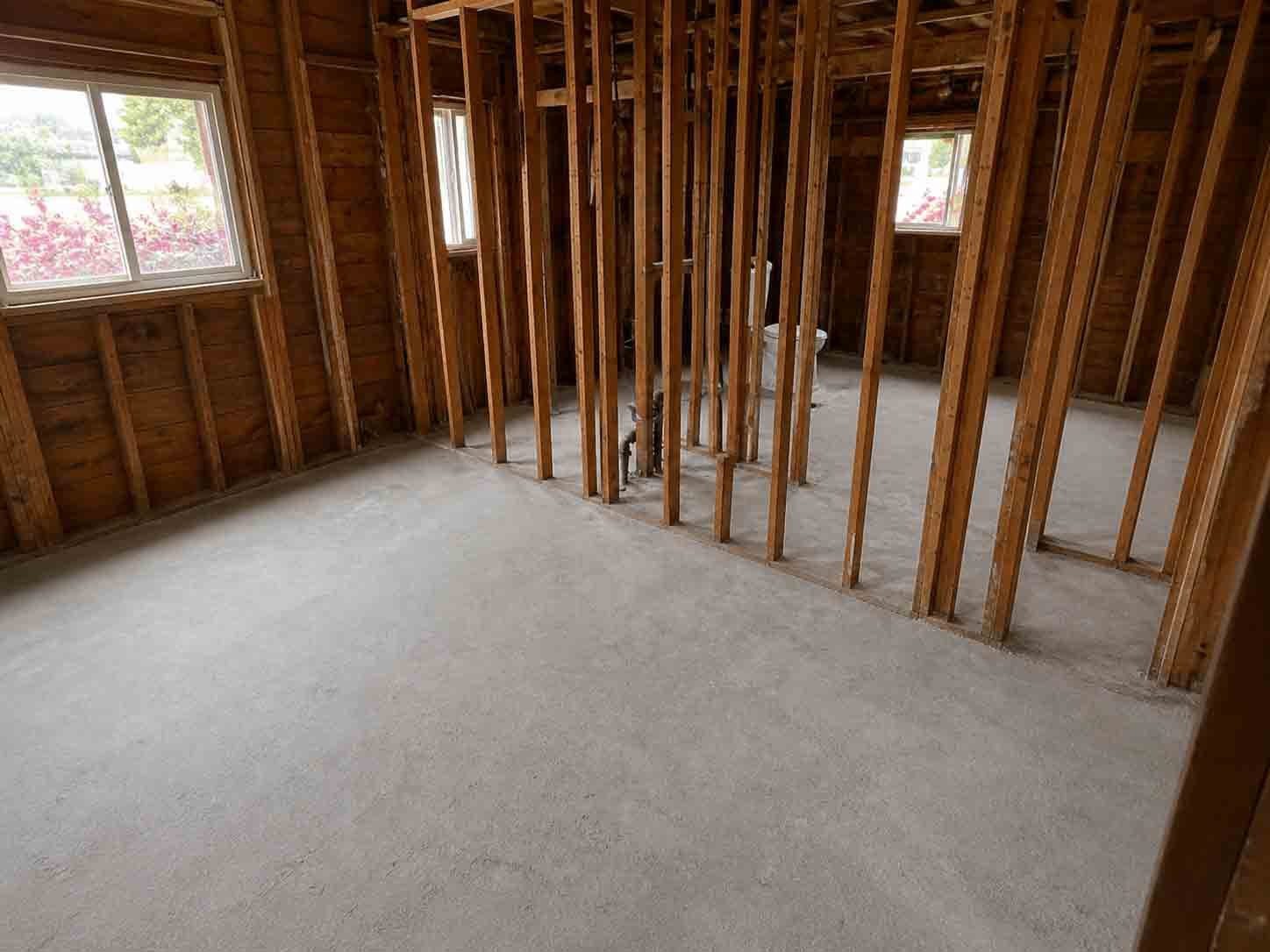 Clean interior space after demolition debris removal by Turbo Haul Disposal