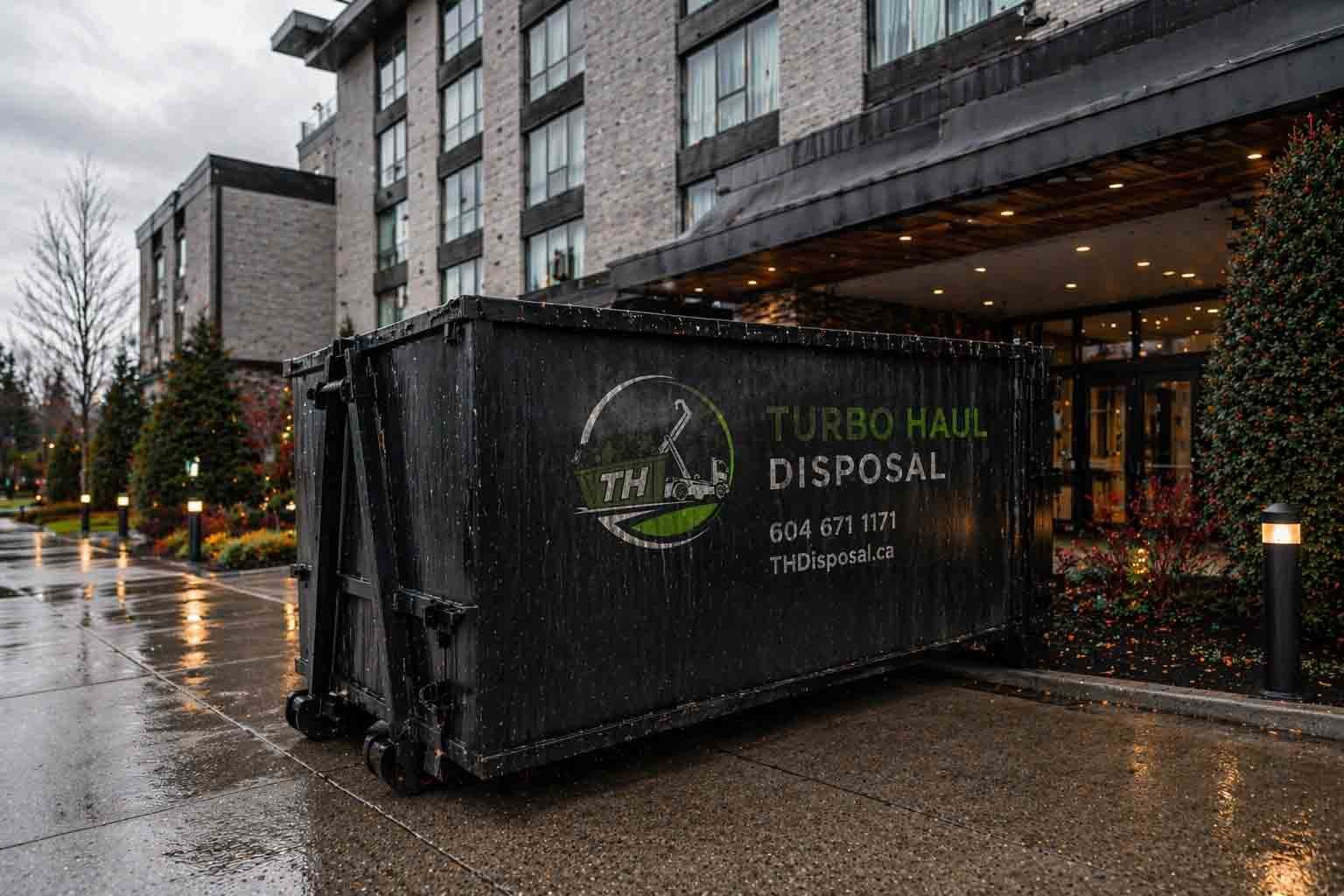 Turbo Haul Disposal Bin at Hotel | Bin Rental Vancouver