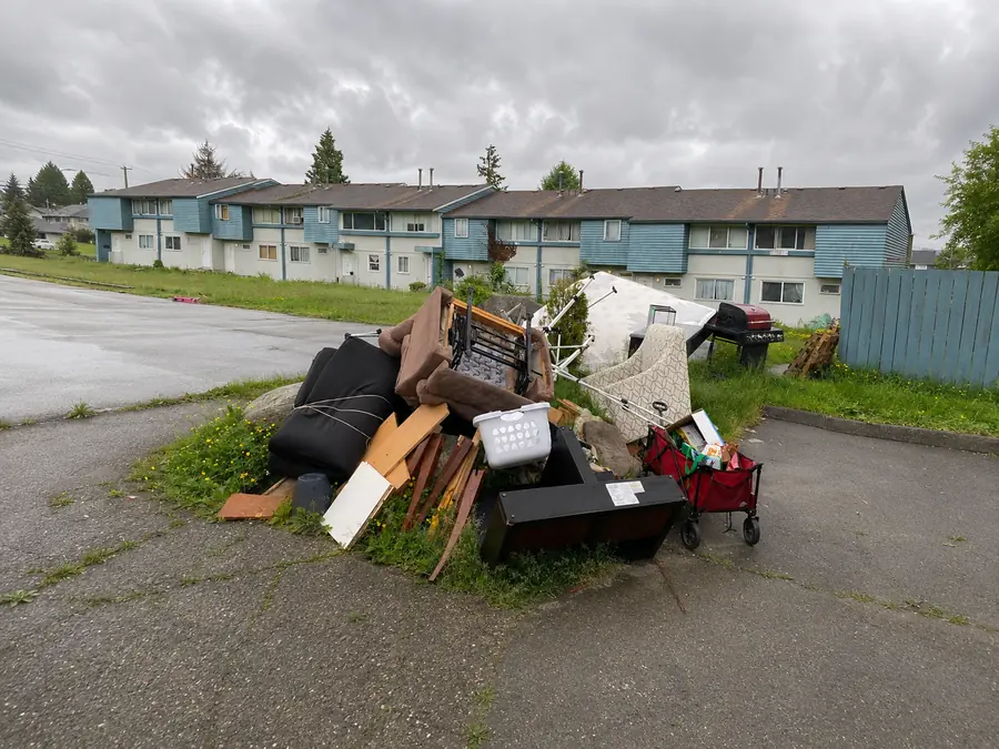 Old furniture and household items ready for removal by Turbo Haul in Metro Vancouver